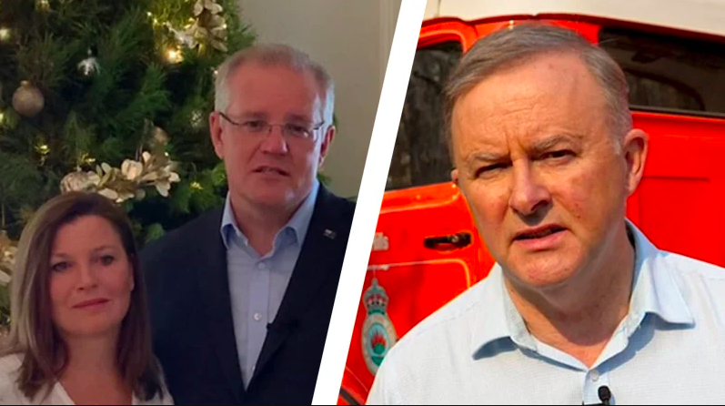 澳大利亚两党领导人在圣诞日 称赞消防员们的表现