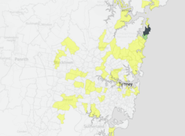 公布新州197起活跃病例地图！几乎全在悉尼！