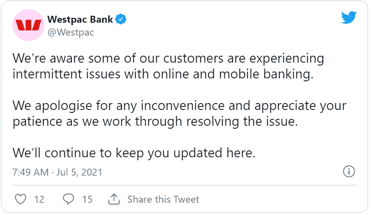 西太银行突发大规模网络故障，线上及手机银行无法使用
