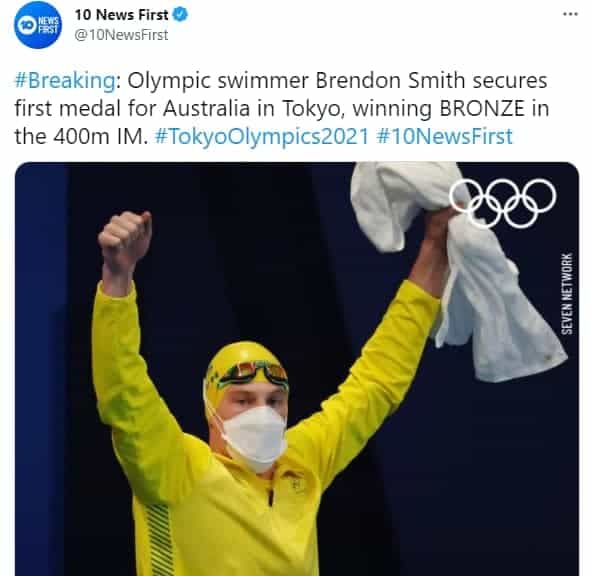 奥运快讯：澳洲代表团赢得首枚奖牌