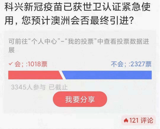 华人发起国会请愿，吁澳洲引进中国疫苗！“安全、有效、便宜”，数千人已联署