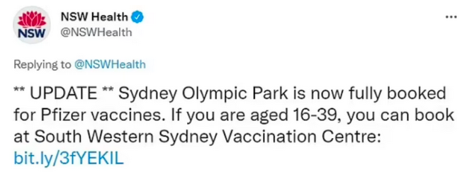 本周日疫苗“超级星期天”！奥林匹克公园和Hurstville加倍供应，辉瑞仍“一苗 难求”