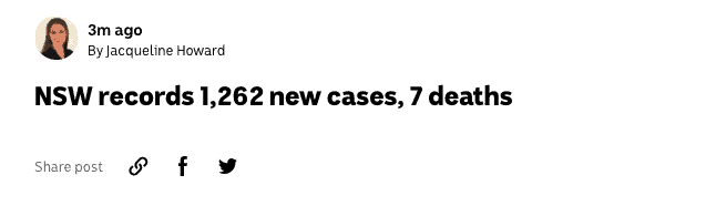 9月12日新州新增 1262例！七人死亡！