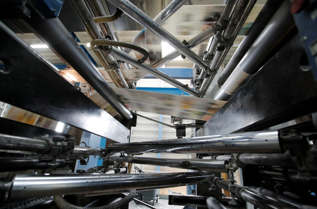 The Journal de Morges newspaper is being printed in the KBA rotary press at the Centre d'Impression Lausanne in Bussigny