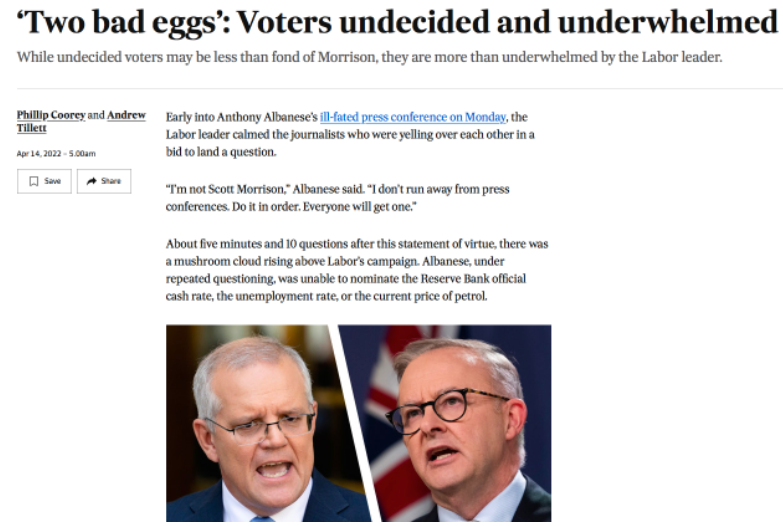 今日澳大利亚大选：选民在两个“坏蛋”中抉择；无论谁当选，中澳关系依然“艰难”