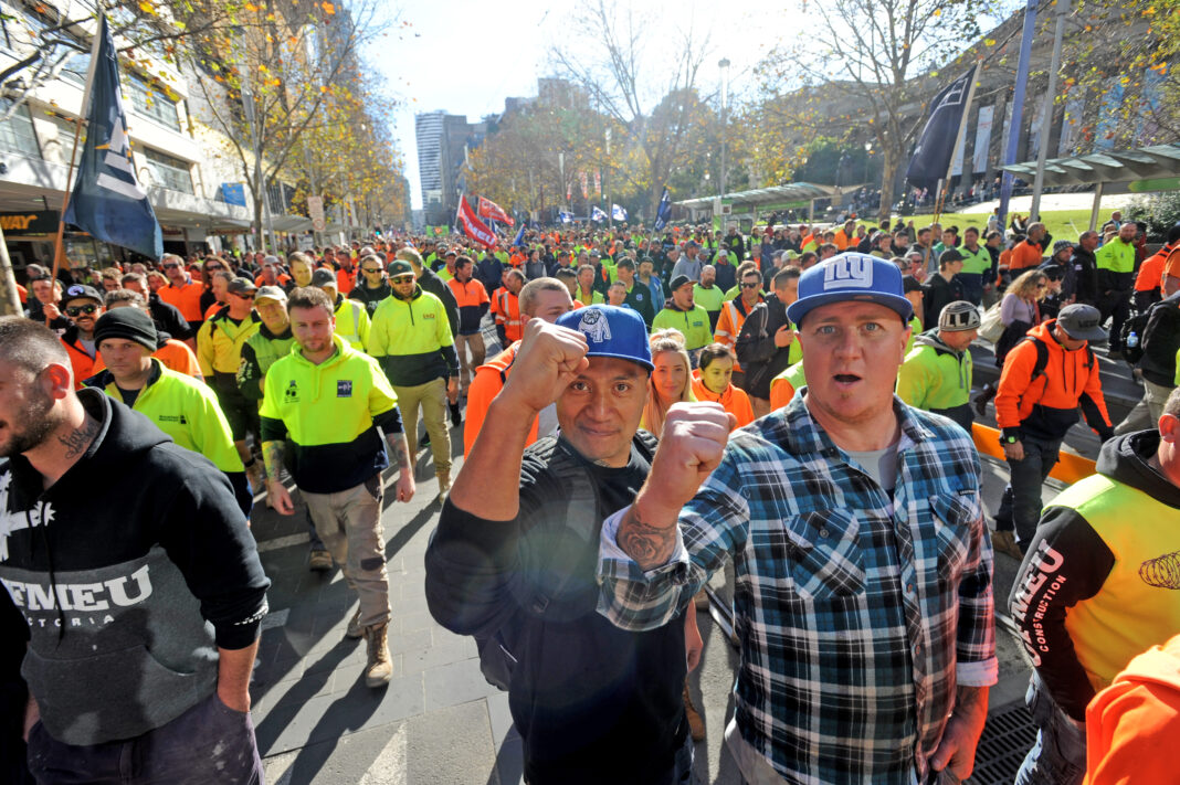 TRADE WORKERS PROTEST MELBOURNE