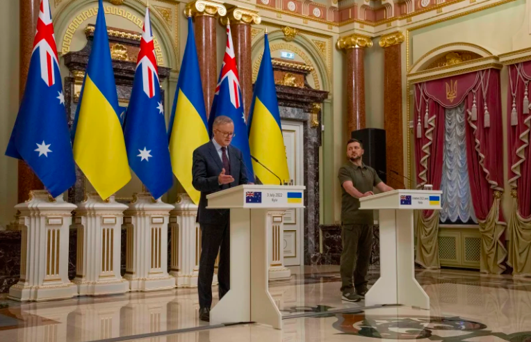 总理阿尔巴尼斯到访乌克兰，澳洲将禁止购买俄罗斯黄金，增加对乌的援助
