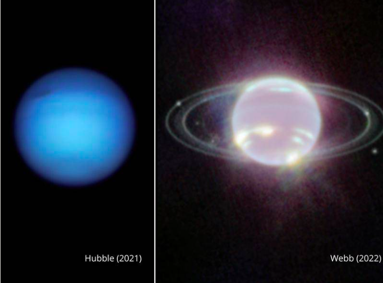 韦伯太空望远镜捕捉到海王星的星环