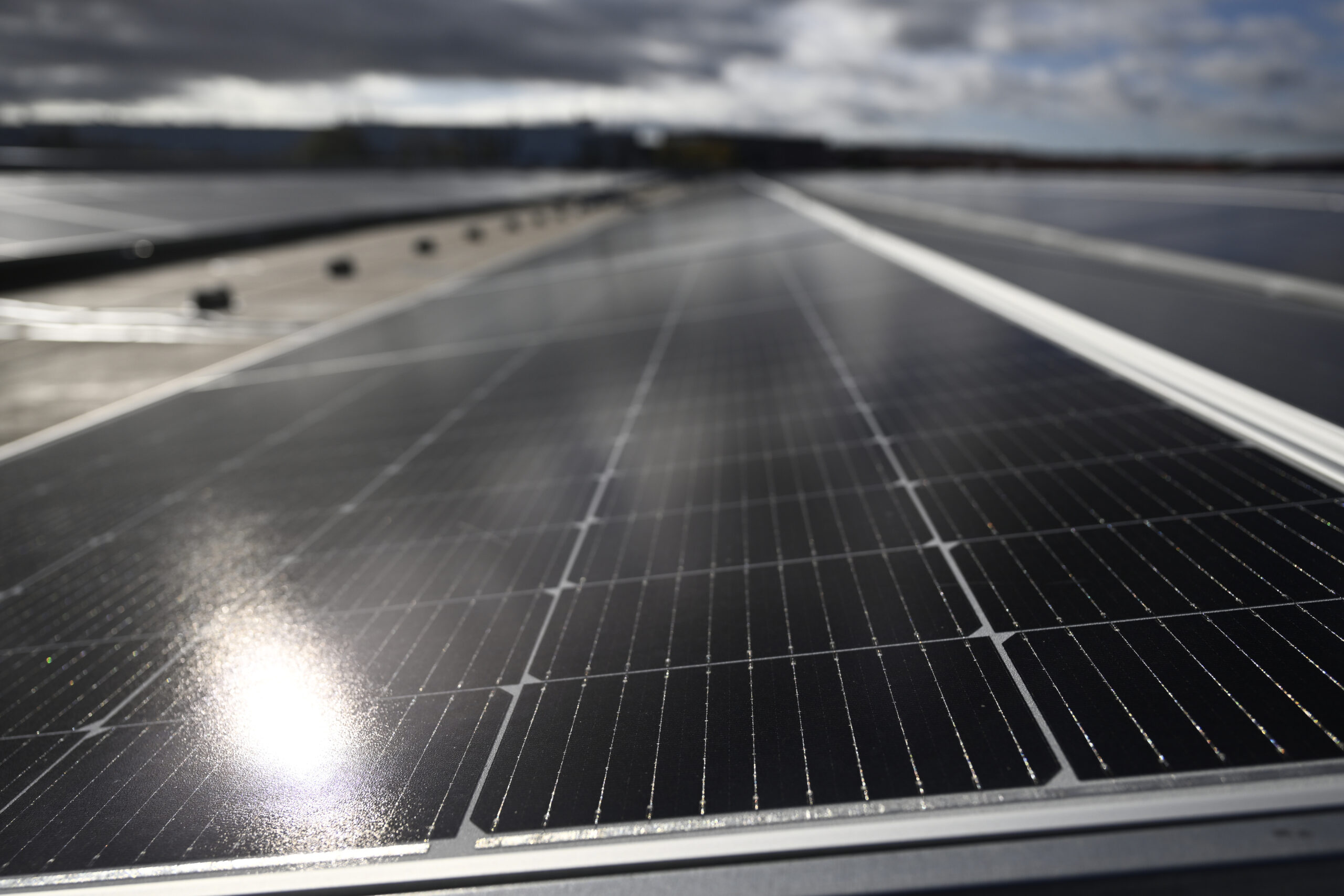 Rooftop solar power plant, photovoltaic, panel, storage supermarket chain BILLA