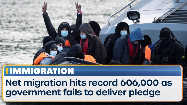 2022年英国净移民人数达到创纪录的60.6万人