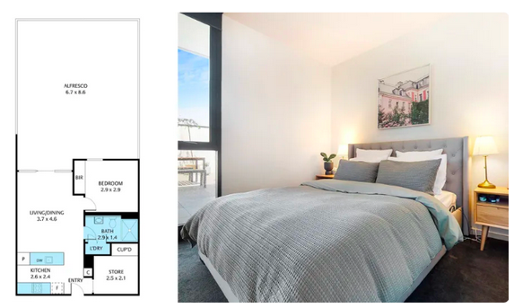 “消失的卧室”！每周仅需0，墨尔本CBD两居室公寓平面图引争议