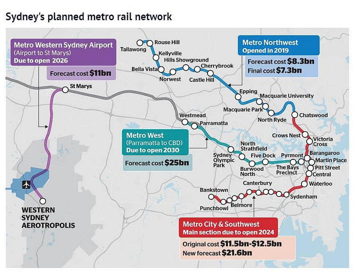 悉尼地铁市区&西南线有望明年4月通车！连接Chatswood及CBD