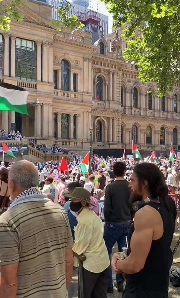悉尼CBD再次爆发亲巴勒斯坦游行！上千示威者涌向市政厅