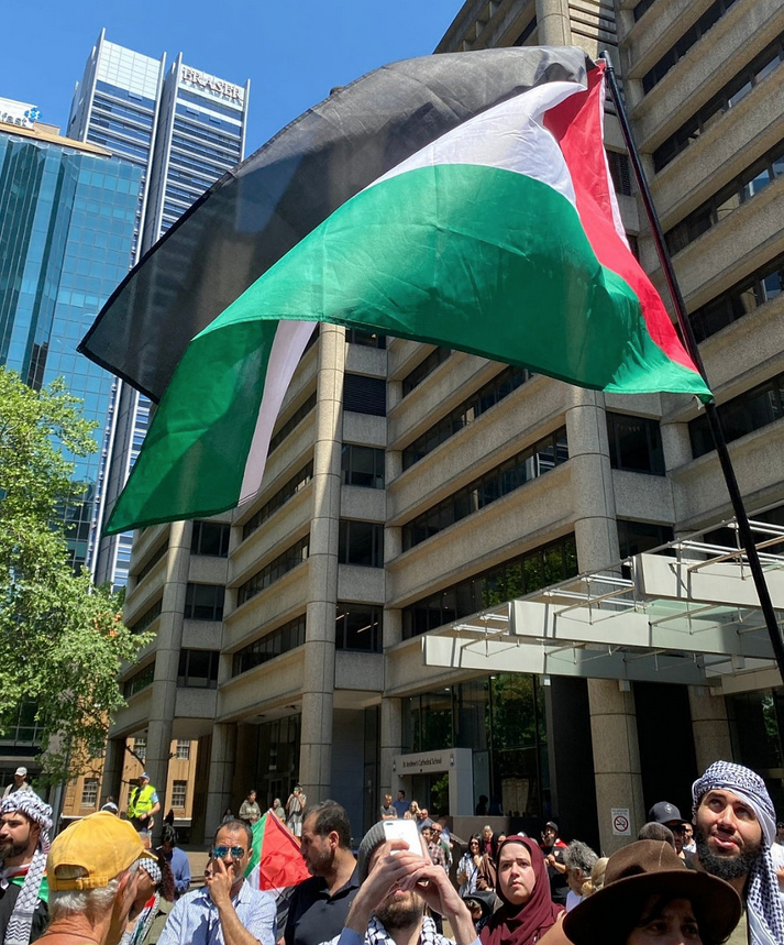 悉尼CBD再次爆发亲巴勒斯坦游行！上千示威者涌向市政厅